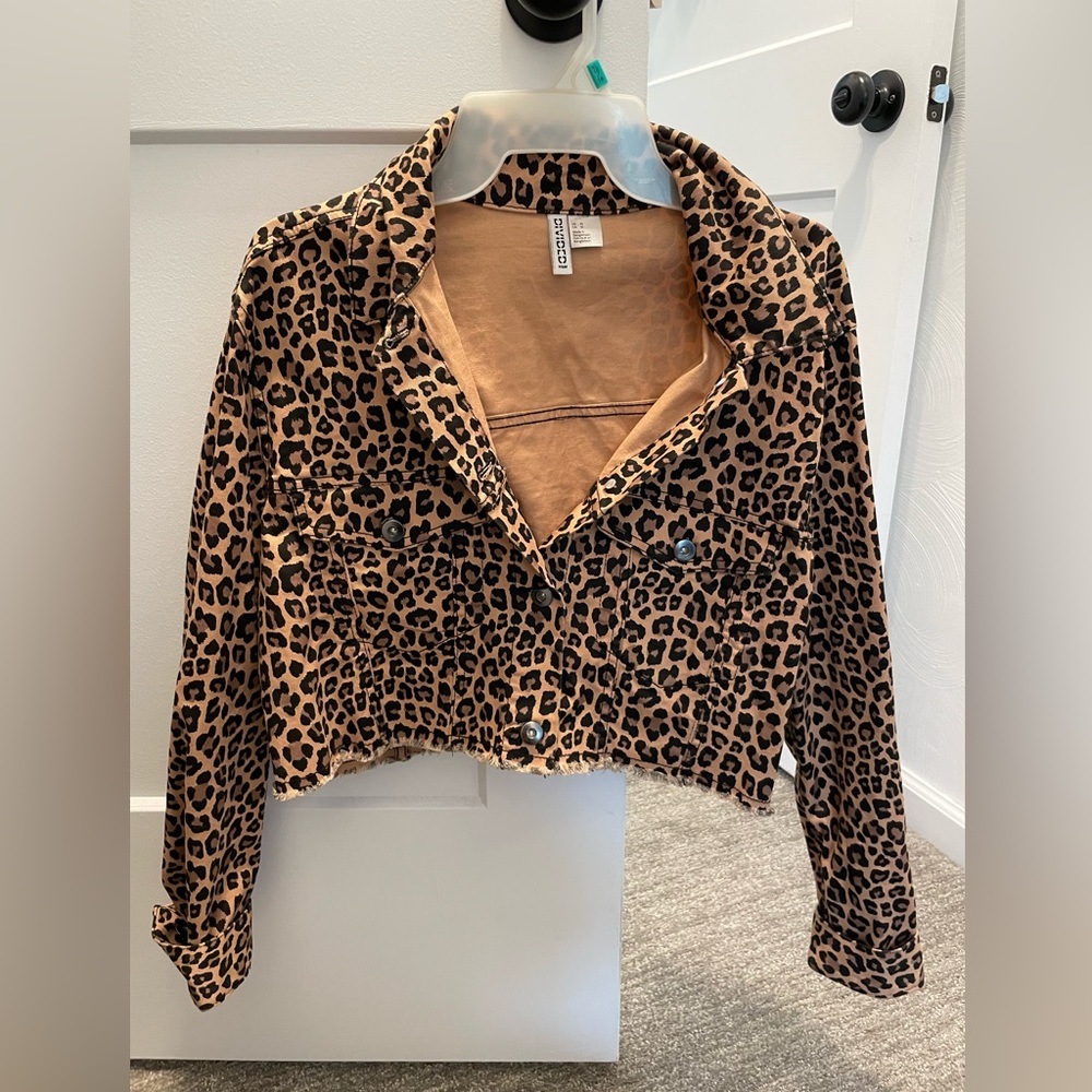 Leopard Print Denim Crop